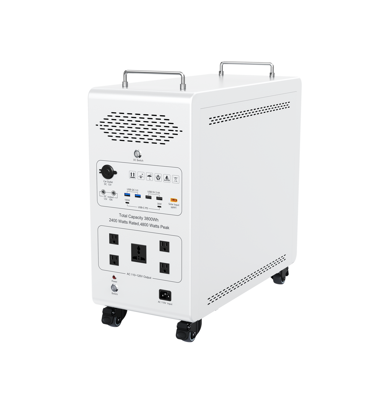 Dory Power Sentry PLUS Portable Solar Generator, 3800Wh LiFePO4 Battery, 120V 2400W AC Output