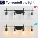 Parrot Uncle Jasper Modern 4-Light Clear Glass Bathroom Lights Linear Vanity Light