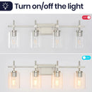 Parrot Uncle Jasper Modern 4-Light Clear Glass Bathroom Lights Linear Vanity Light