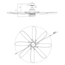 Parrot Uncle 60-Inch Antone Industrial DC Motor Downrod Mount Reversible Ceiling Fan with Lighting and Remote Control (F8249110V)