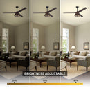 Parrot Uncle 60-Inch Farmhouse Downrod Mount Reversible Ceiling Fan with Lighting and Remote Control (F8251110V)