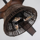 Parrot Uncle 60-Inch Farmhouse Downrod Mount Reversible Ceiling Fan with Lighting and Remote Control (F8251110V)