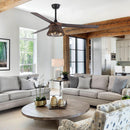 Parrot Uncle 60-Inch Farmhouse Downrod Mount Reversible Ceiling Fan with Lighting and Remote Control (F8251110V)