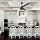 Parrot Uncle 60-Inch Farmhouse Downrod Mount Reversible Ceiling Fan with Lighting and Remote Control (F8251110V)