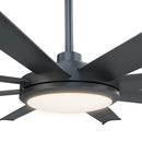 Parrot Uncle 60-Inch Industrial DC Motor Downrod Mount Ceiling Fan with Lighting and Remote Control (F6105110V)