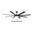 Parrot Uncle 60-Inch Industrial DC Motor Downrod Mount Ceiling Fan with Lighting and Remote Control (F6105110V)