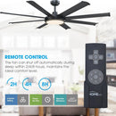 Parrot Uncle 60-Inch Industrial DC Motor Downrod Mount Ceiling Fan with Lighting and Remote Control (F6105110V)