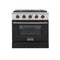 Kucht Signature 30-Inch Pro-Style Dual Fuel Range with Propane Gas in Stainless Steel with Black Oven Door & Rose Gold Accents (KDF302/LP-K-ROSE)