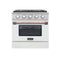 Kucht Signature 30-Inch Pro-Style Dual Fuel Range with Propane Gas in White Oven Door & Rose Gold (KDF302/LP-W-ROSE)