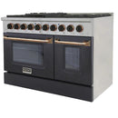 Kucht Signature 48-Inch  Pro-Style Dual Fuel Range in Propane Gas with Black Oven Door & Gold (KDF482/LP-K-GOLD)