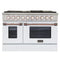 Kucht Signature 48-Inch Pro-Style Dual Fuel Range with Propane Gas in Stainless Steel with White Oven Door & Rose Gold (KDF482/LP-W-ROSE)