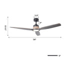 Parrot Uncle 56-Inch Louise Downrod Mount LED Ceiling Fan with Remote Control (F6015)