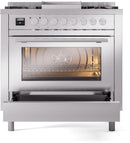 ILVE Professional Plus II 36-Inch Freestanding Natural Gas Dual Fuel Range with 6 Sealed Burner in Stainless Steel (UP36FWMPSS)