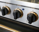 Kucht Signature 36" Propane Gas Range in Stainless Steel with Black, Gold & Silver (KNG361/LP-K-GOLD)