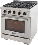 Kucht 30-Inch Propane Gas Range in Stainless Steel with Black Knob (KFX300/LP-K)