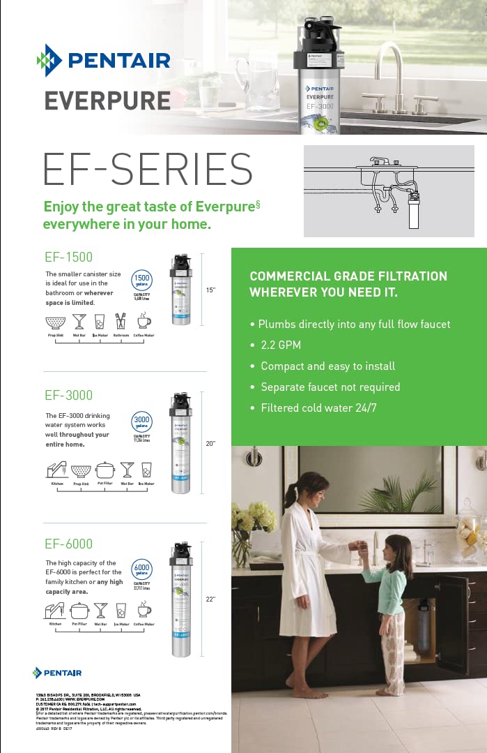 Everpure EF-Series filter cartridge canister with connection head