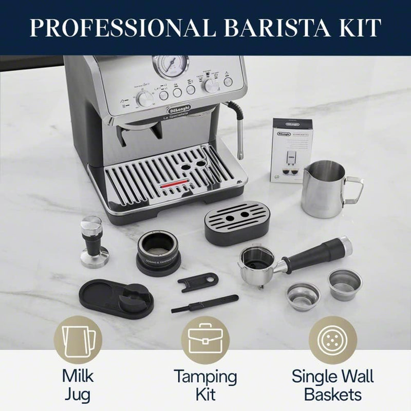 De'Longhi La Specialista Arte 19 Bar Pump Espresso Machine in Silver and Black (EC9155MB)