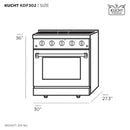 Kucht 30-Inch Pro-Style Dual Fuel Range with 4.2 cu. ft. Electric Oven and 4 Gas Burners in Olive Green (KDF302-OG)