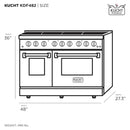 Kucht 48-Inch Pro-Style Dual Fuel Range in Propane Gas with  4.2 cu. ft. Electric Oven & 8 Gas Burners in Olive Green (KDF482/LP-OG)