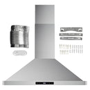 Cosmo 4-Piece Appliance Package - 30-Inch Gas Range, Wall Mount Range Hood, Dishwasher and Refrigerator in Stainless Steel (COS-4PKG-097)