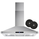 Cosmo 4-Piece Appliance Package - 36-Inch Gas Range, Wall Mount Range Hood, Dishwasher and Refrigerator in Stainless Steel (COS-4PKG-199)