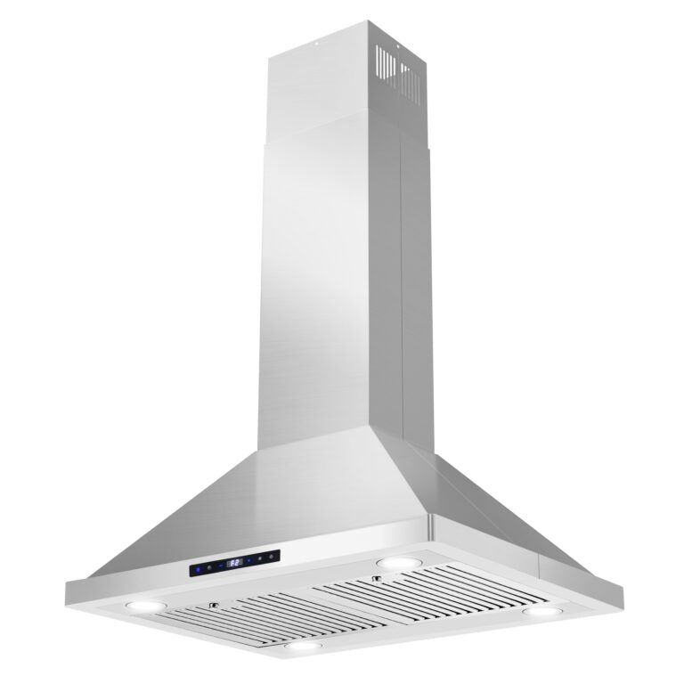 Cosmo 4-Piece Appliance Package - 30-Inch Dual Fuel Range, Island Range Hood, Dishwasher and Refrigerator in Stainless Steel (COS-4PKG-040)
