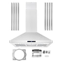 Cosmo 4-Piece Appliance Package - 36-Inch Gas Range, Island Range Hood, Dishwasher and Refrigerator in Stainless Steel (COS-4PKG-202)