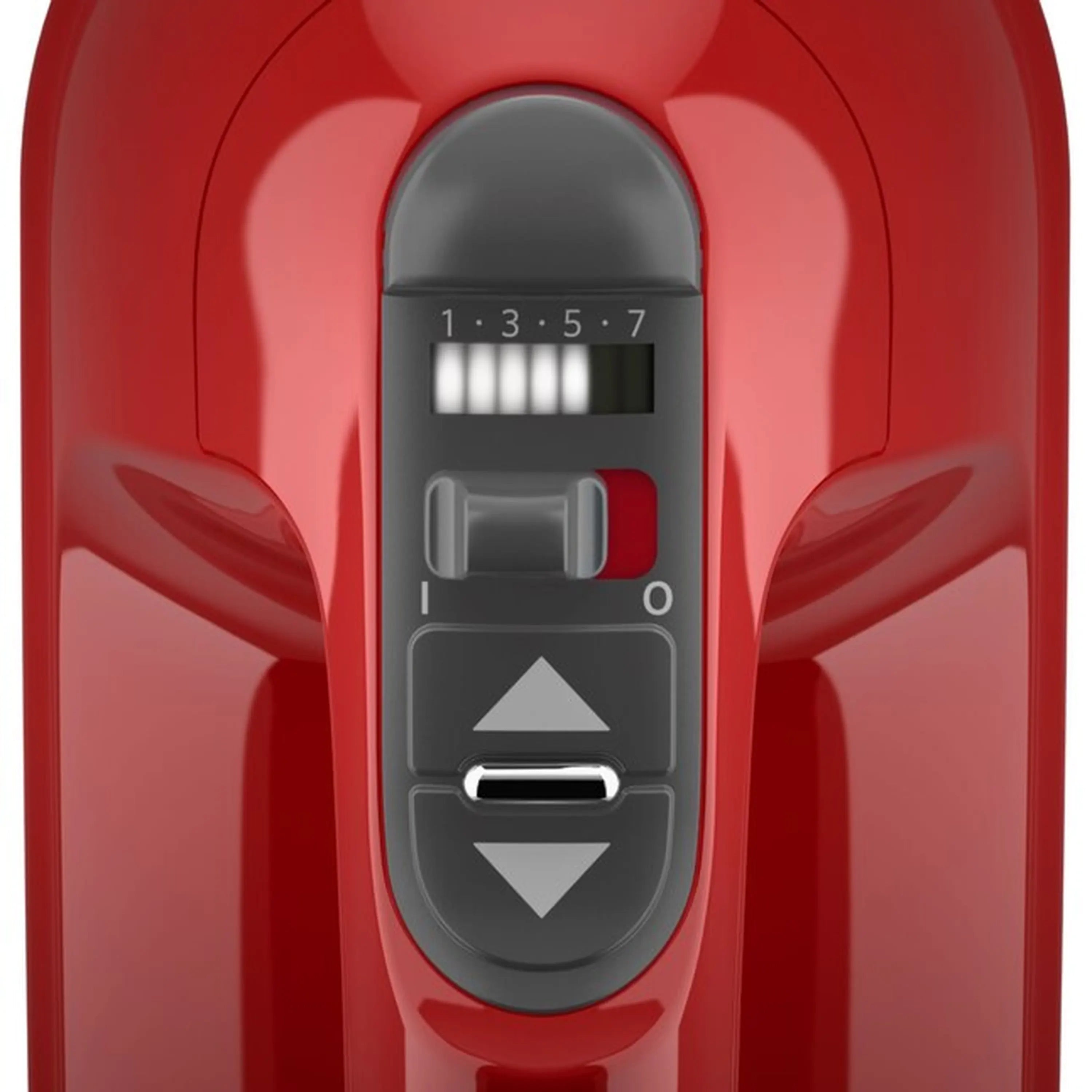 KitchenAid hand mixer speed control panel with 1-3-5-7 settings
