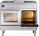 ILVE Professional Plus II 40-Inch Freestanding Natural Gas Dual Fuel Range with 6 Sealed Burner in Stainless Steel (UPD40FWMPSS)