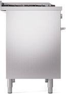 ILVE Professional Plus II 40-Inch Freestanding Natural Gas Dual Fuel Range with 6 Sealed Burner in Stainless Steel (UPD40FWMPSS)