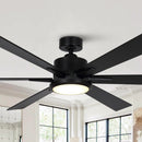 Parrot Uncle 65-Inch Amold Industrial Downrod Mount Ceiling Fan with Lighting and Remote Control (F8306110V)