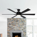 Parrot Uncle 65-Inch Amold Industrial Downrod Mount Ceiling Fan with Lighting and Remote Control (F8306110V)
