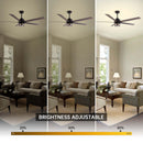 Parrot Uncle 65-Inch Modern Reversible Ceiling Fan with Lighting and Remote Control (F8250110V)