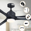 Parrot Uncle 66-Inch Misael Propeller Industrial DC Motor Ceiling Fan with LED Lighting
