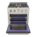 Kucht Professional 30-Inch 4.2 cu. ft. Propane Gas Range in Cement Gray with Silver Accents (KFX300/LP-GY)