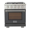 Kucht Professional 30-Inch 4.2 cu. ft. Gas Range in Cement Gray with Silver Accents (KFX300-GY)