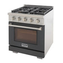 Kucht Professional 30-Inch 4.2 cu. ft. Propane Gas Range in Cement Gray with Silver Accents (KFX300/LP-GY)