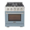 Kucht Professional 30-Inch 4.2 cu. ft. Gas Range in Light Blue with Silver Accents (KFX300-LB)