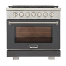 Kucht Professional 36-Inch 5.2 cu. ft. Propane Gas Range in Gray with Silver Accents (KFX360/LP-GY)