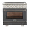 Kucht Professional 36-Inch 5.2 cu. ft. Gas Range in Gray with Silver Accents (KFX360-GY)