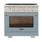Kucht Professional 36-Inch 5.2 cu. ft. Propane Gas Range in Light Blue with Silver Accents (KFX360/LP-LB)