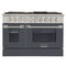 Kucht 48-Inch Pro-Style Dual Fuel Range with 4.2 cu. ft. Electric Oven and 8 Gas Burners in Gray (KDF482-GR)