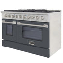 Kucht 48-Inch Pro-Style Dual Fuel Range with 4.2 cu. ft. Electric Oven and 8 Gas Burners in Gray (KDF482-GR)