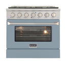Kucht Professional 36-Inch 5.2 cu ft. Propane Gas Range in Light Blue with Silver Accents (KNG361/LP-LB)