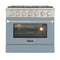 Kucht Professional 36-Inch 5.2 cu ft. Propane Gas Range in Light Blue with Silver Accents (KNG361/LP-LB)