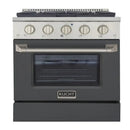 Kucht Professional 30-Inch 4.2 cu ft. Gas Range in Cement Gray with Silver Accents (KNG301-GR)