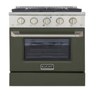 Kucht Professional 30-Inch 4.2 cu ft. Propane Gas Range in Olive Green with Silver Accents (KNG301/LP-OG)