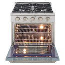 Kucht 30-Inch Pro-Style Dual Fuel Range in Propane Gas with  4.2 cu. ft. Electric Oven & 4 Gas Burners in Light Blue (KDF302/LP-LB)