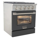 Kucht Professional 30-Inch 4.2 cu ft. Gas Range in Cement Gray with Silver Accents (KNG301-GR)