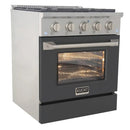 Kucht Professional 30-Inch 4.2 cu ft. Propane Gas Range in Cement Gray with Silver Accents (KNG301/LP-GR)